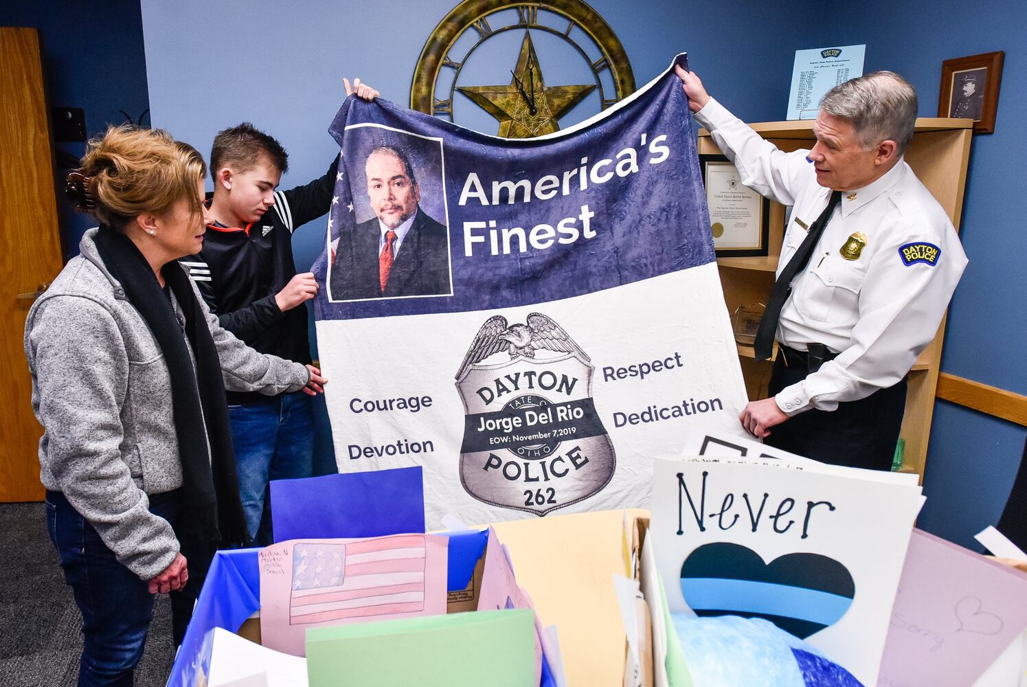 Thank You letters delivered to Dayton Police and Jorge DelRio family