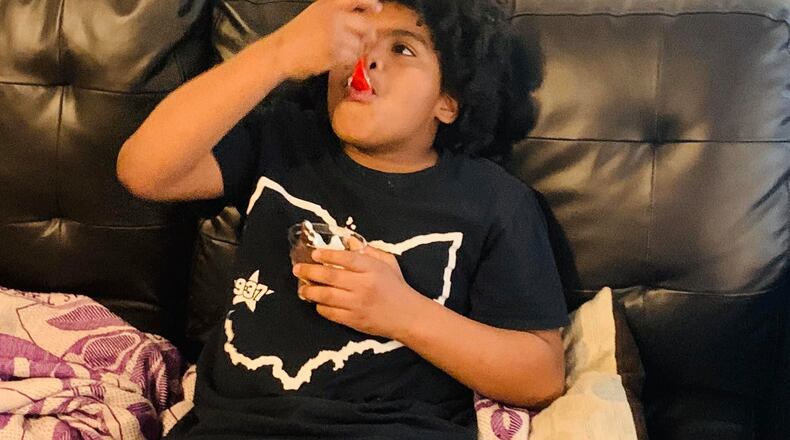 Myla Cardona-Jones gave her 8-year-old son, Geo, a great review even though he ate off of her plate and ate the dessert himself.