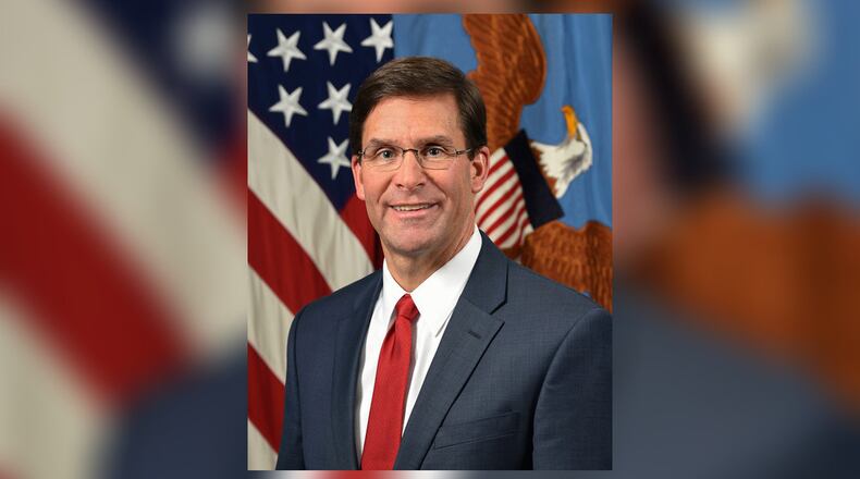 Dr. Mark Esper, Acting Secretary of Defense, poses for his official portrait in the Army portrait studio at the Pentagon in Arlington, Va., June 20, 2019.  (U.S. Army photo by Monica King)
