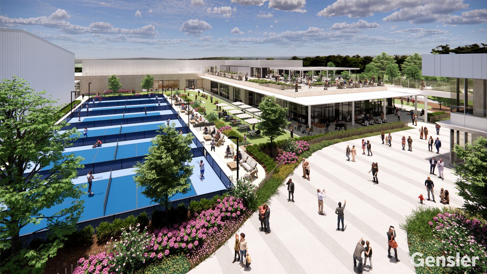 A 56,000 square-foot, two-story player center is part of the $260 million in renovations and construction planned at the Lindner Family Tennis Center in Mason before the 2025 Cincinnati Open. CONTRIBUTED/CINCINNATI OPEN