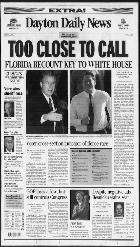 Election results front pages