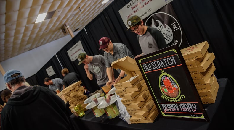 The Bloody Mary Showdown returned for its third year on Jan. 14, 2018 at the Montgomery County Fairgrounds Coliseum. The event hosts 200 guests to taste their way through renditions of this classic brunch drink, drinking more than 1,000 samples created by 15 local bartenders. TOM GILLIAM / STAFF PHOTO