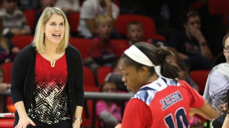 Former Chaminade Julienne High School and Notre Dame standout Megan Duffy earned a win in her debut as Miami University women’s basketball coach Friday. CONTRIBUTED