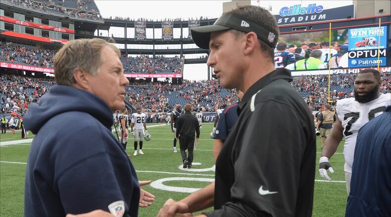 FOXBORO, MA - SEPTEMBER 21: of the New England Patriots of the Oakland Raiders at Gillette Stadium on September 21, 2014 in Foxboro, Massachusetts. (Photo by Darren McCollester/Getty Images)