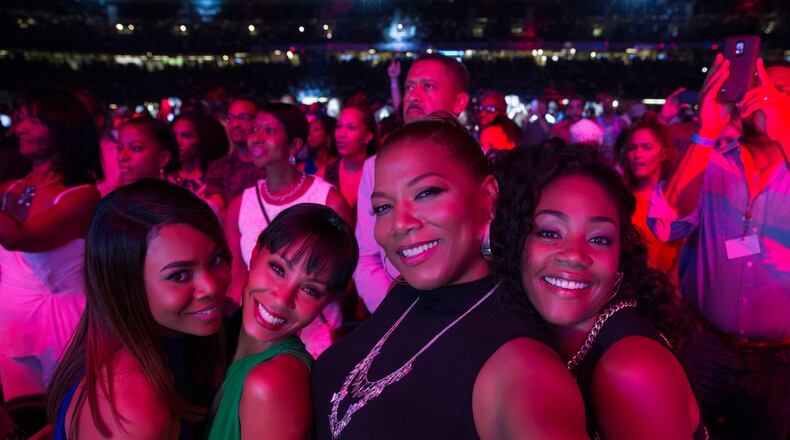Regina Hall, Jada Pinkett Smith, Queen Latifah and Tiffany Haddish in “Girls Trip.” CONTRIBUTED