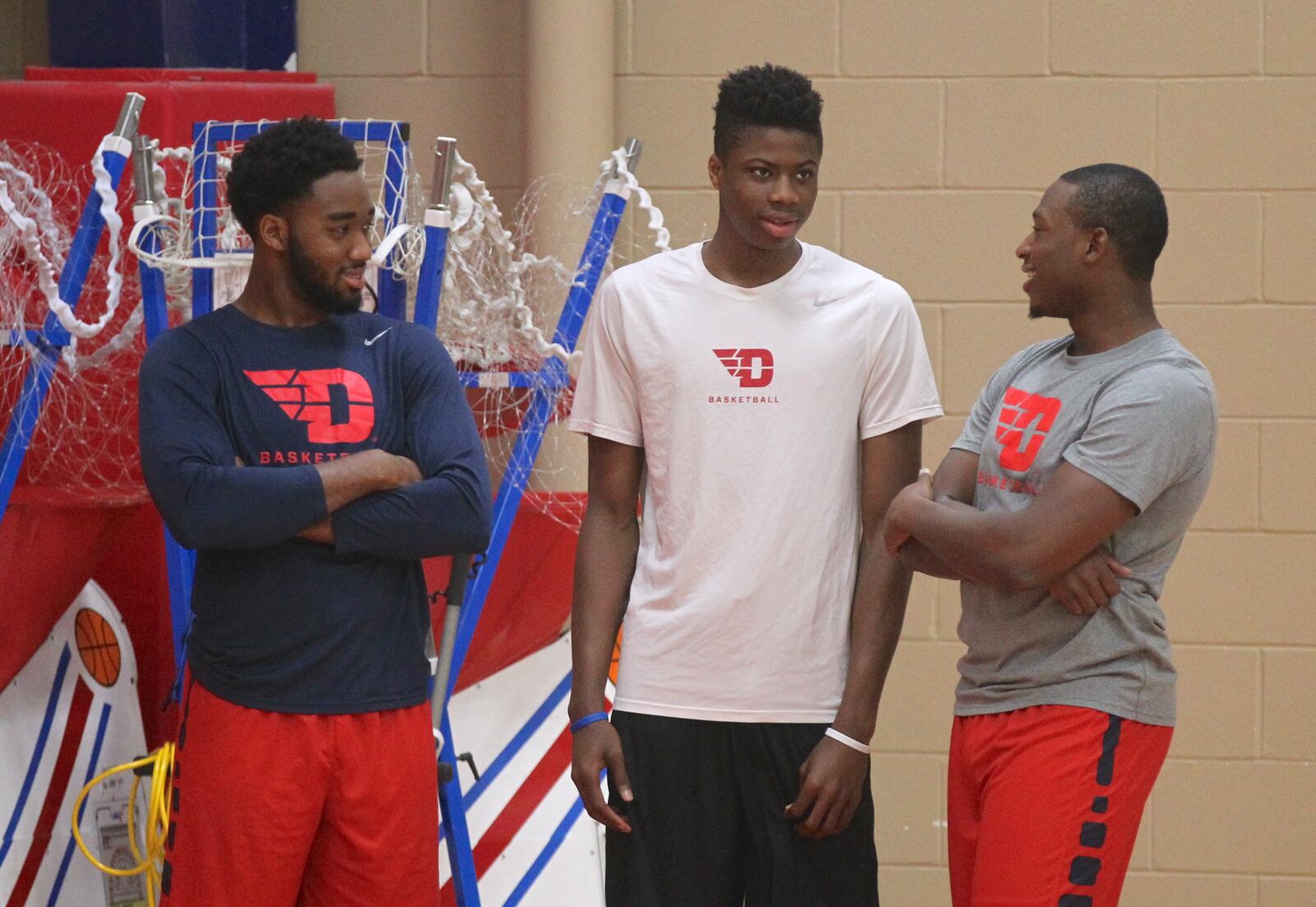 Josh Cunningham, Kostas Antetokounmpo and Kendall Pollard watch practice on Oct. 10, 2016, at the Cronin Center. David Jablonski/Staff