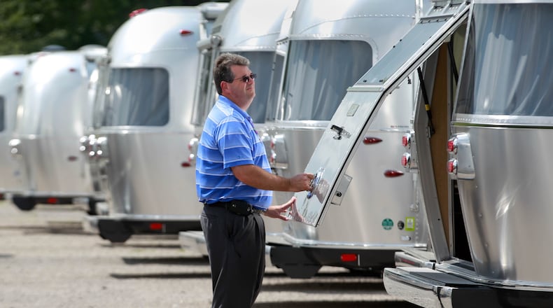 Airstream’s Jackson Center campus operates fully on renewable energy credits. JIM WITMER / STAFF