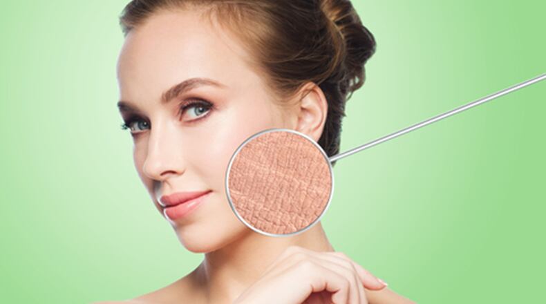 Beautiful young woman face with dry skin sample (Dreamstime/TNS)