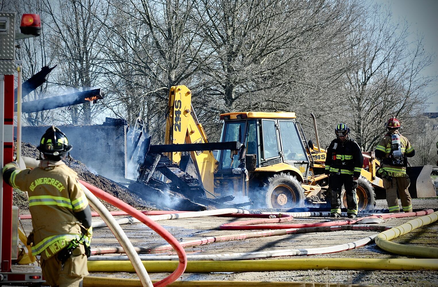100-year-old barn burns at Siebenthaler’s Garden Center in Beavercreek Twp.