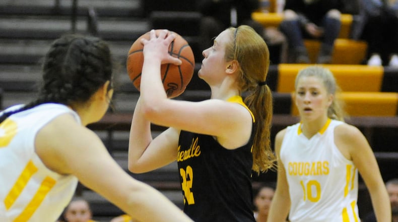 Centerville has shot to No. 2 in the Division I girls state basketball poll. MARC PENDLETON / STAFF