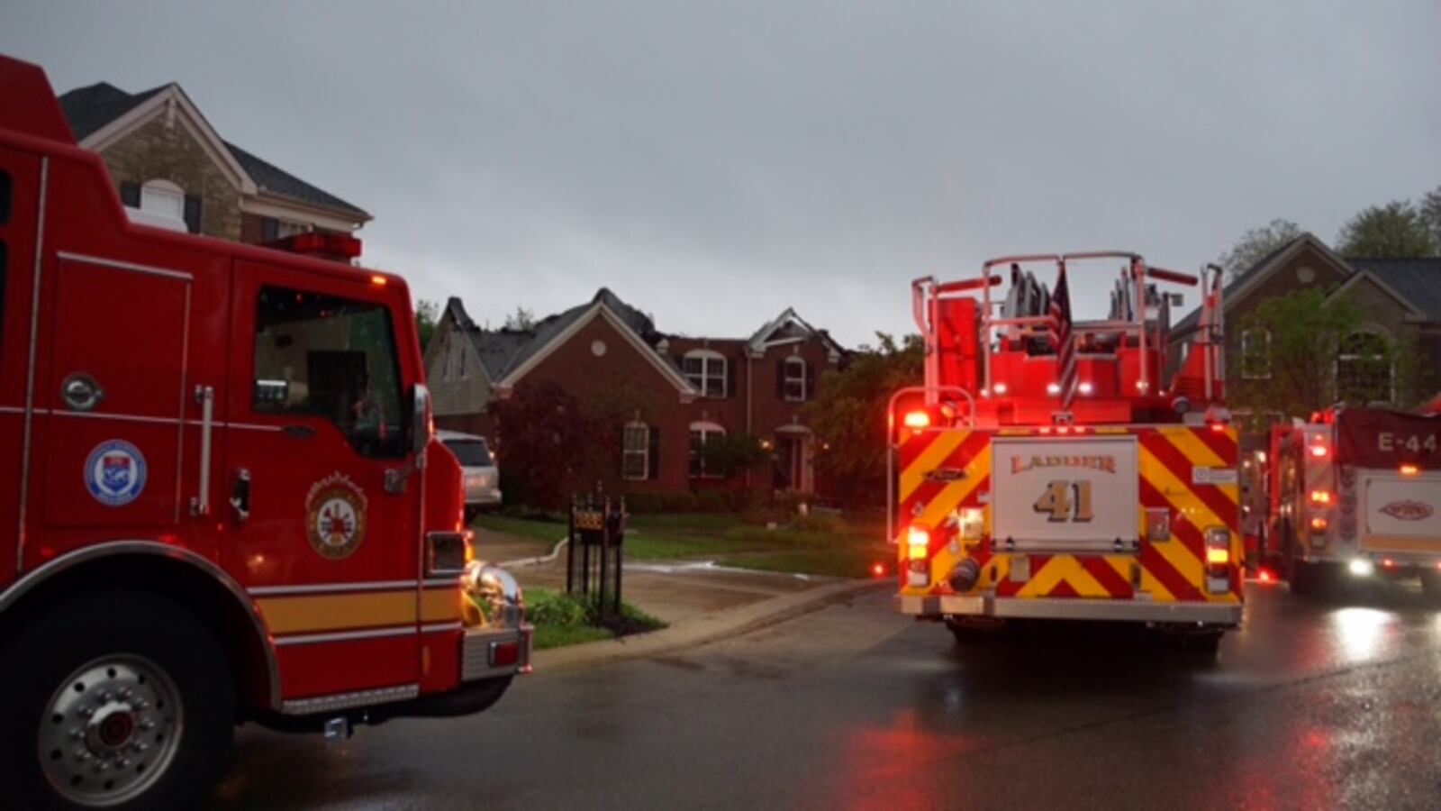 Multiple fire crews are responding to a house fire reported in the 6800 block of Late Autumn Court in Washington Twp. Saturday morning. Jordyn Huffman/Staff