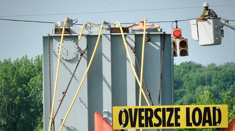 Several Greene County roads will be closed Monday morning as a large electrical skid is moved through the county that takes up most of the roadway. STAFF
