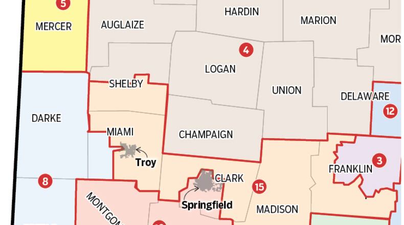 The boundaries of U.S. House Districts 8, 10 and 15 changed this year.