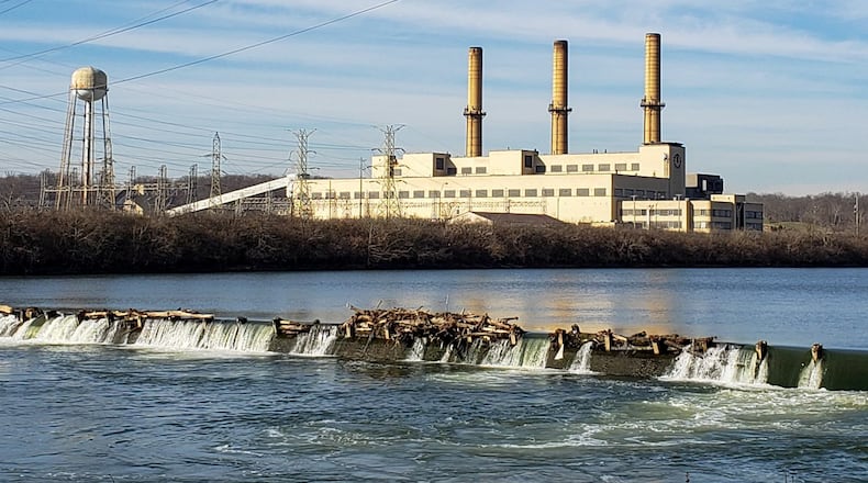 The three tall smokestacks at the now-closed, 1940s-era Hutchings Station power plant are slated to be torn down Friday, June 14. CONTRIBUTED
