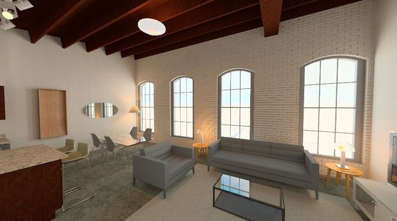 This is an artist rendering of what the loft-style apartments will look like at the 210 Wayne Ave. property. CONTRIBUTED