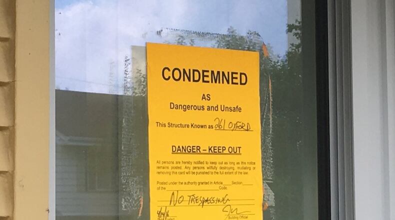 This property at 261 Oxford Drive was demolished in 2016 under the city of Fairborn’s demolition plan. WILL GARBE / STAFF