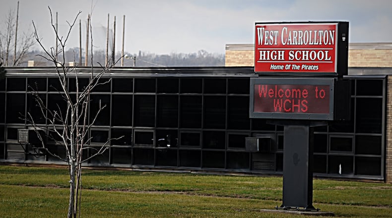West Carrollton school district notified parents Thursday, Sept. 10, 2020., of four positive cases of COVID-19 reported at West Carrollton High School. FILE