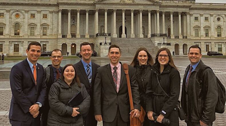 Members of the Air Force Life Cycle Management Center’s Advanced Tactical Acquisition Corps program on Capitol Hill for meetings with government leaders. ATAC selects talented acquisition professionals for leadership development and training and the opportunity to work as a team to find solutions to acquisition challenges. (Courtesy photo)