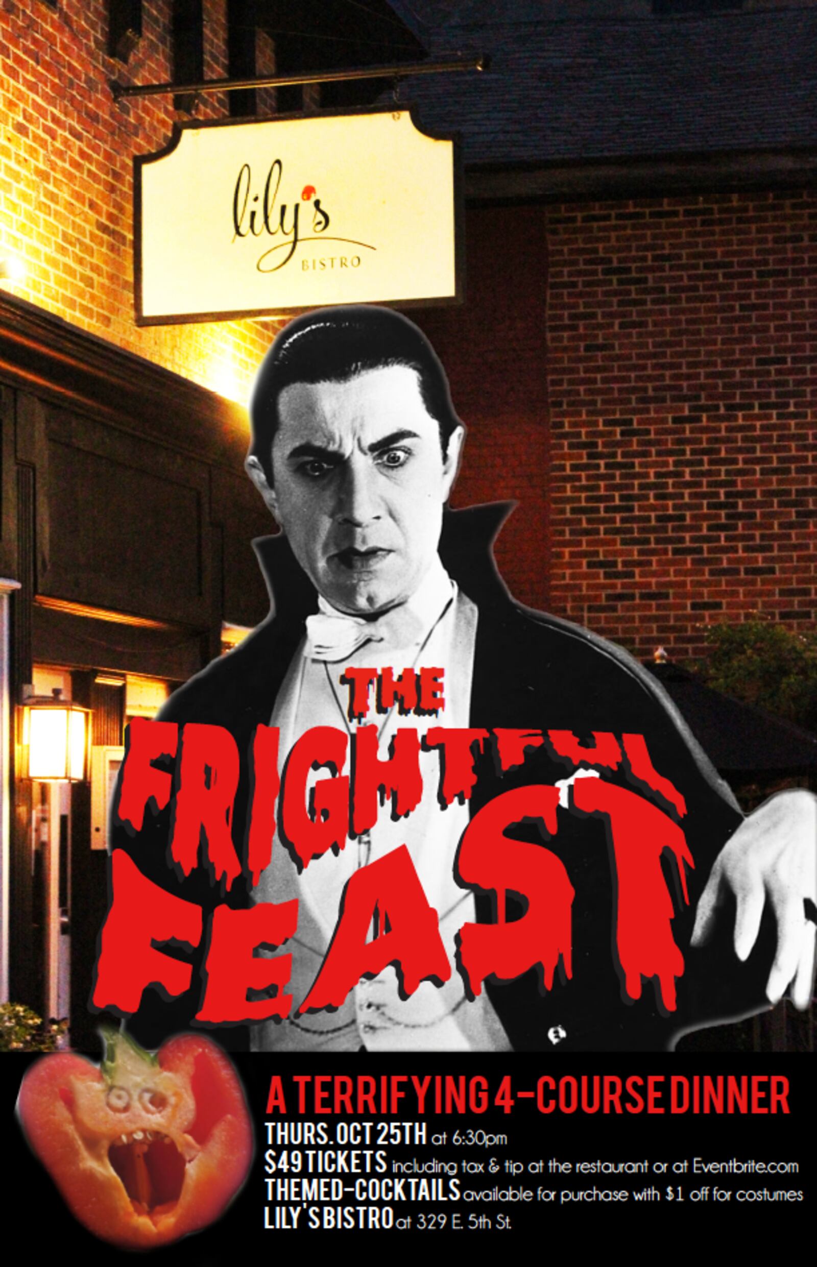 Summon all of your courage for a terrifyingly delicious five-course meal as Lily’s Bistro host The Frightful Feast on Thursday, October 25. CONTRIBUTED