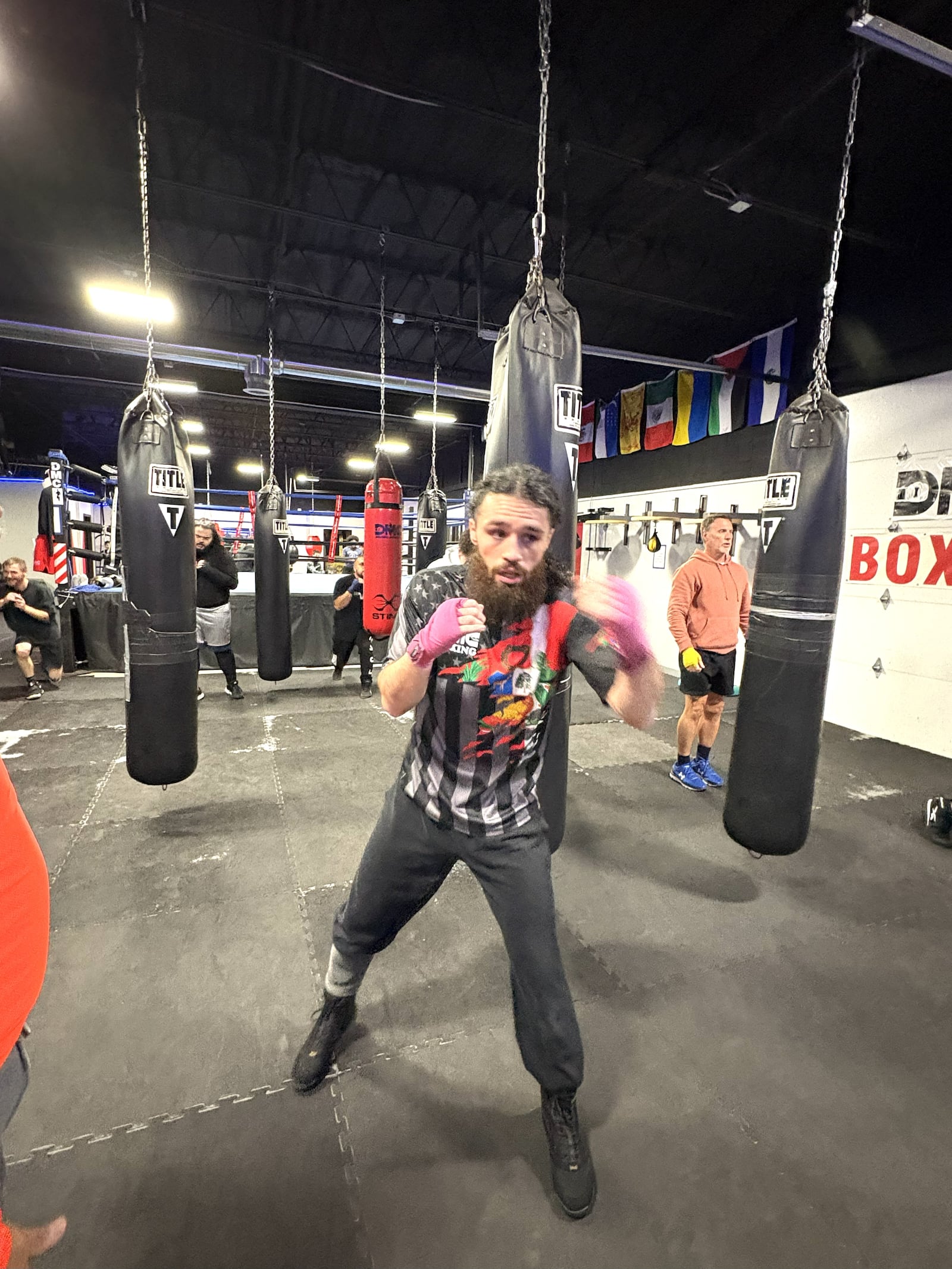 Unbeaten middleweight Jrue Louis King works out at the DMC Boxing Academy in Centerville. TOM ARCHDEACON