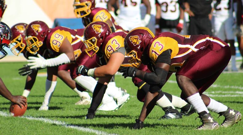 Central State's John Franklin vs. Clark Atlanta University at Soldier Field in Chicago. JALEN NEWSOME/CSU