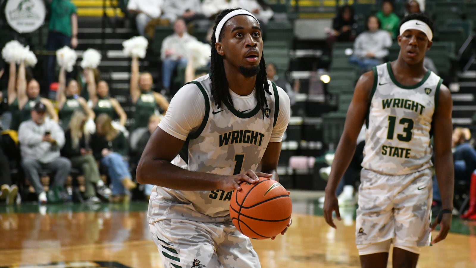 Wright State University guard Bryan Etumnu prepares to shoot a free throw during their game against Toledo earlier this season at the Ervin J. Nutter Center in Fairborn. WRIGHT STATE ATHLETICS / CONTRIBUTED PHOTO