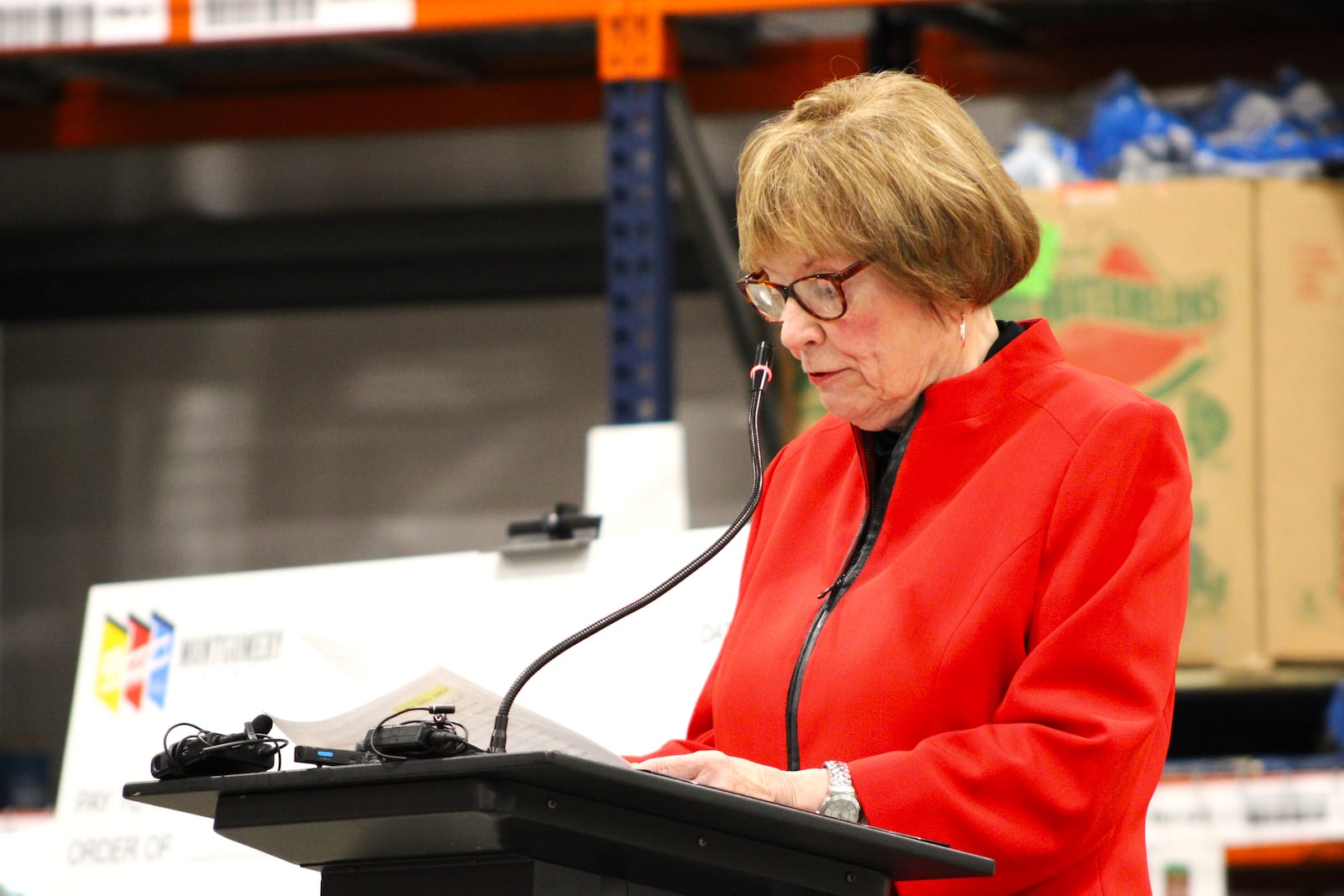 Montgomery County Commission President Judy Dodge discusses the impact SNAP has on local families. STAFF/SYDNEY DAWES