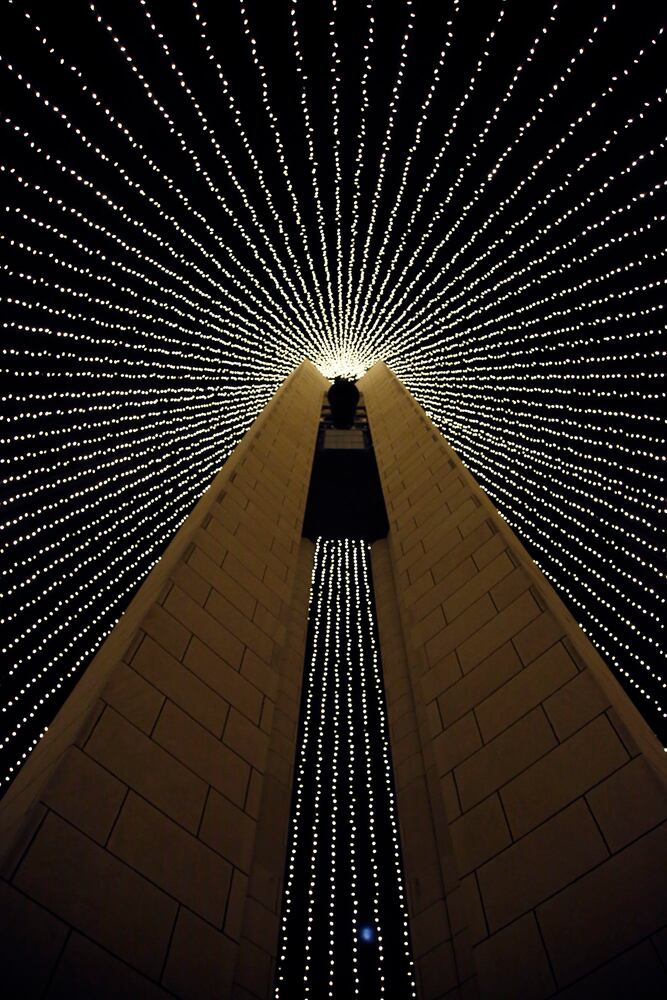 See the glow of the Carillon Holiday Tree Tower