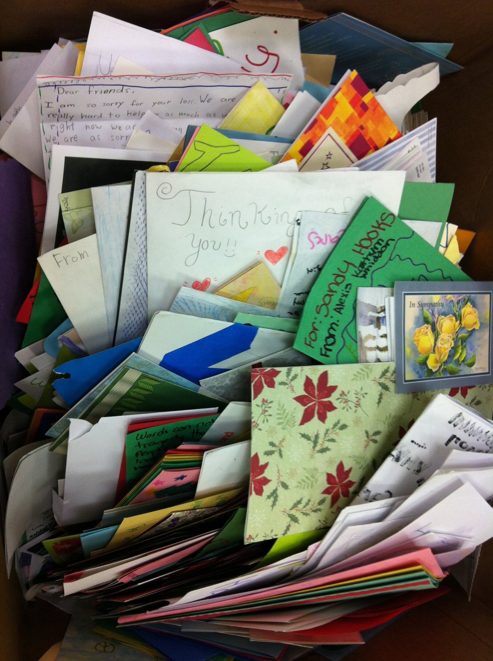 Playwright Eric Ulloa helped sort the mail that came to Newtown — 700,000 pieces of mail. Says Ulloa: “700,000 affirmations that people are inherently kind and will be there for one another during difficult times.” SUBMITTED PHOTO