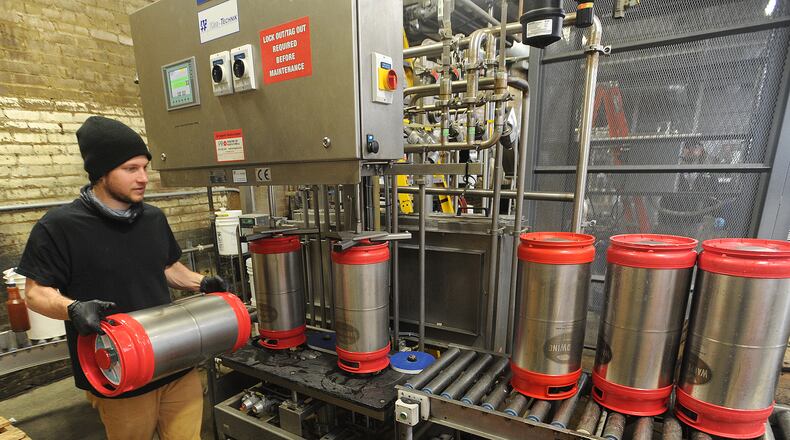 Inside Warped Wing Brewing Company located at 26 Wyandot Street. MARSHALL GORBY\STAFF