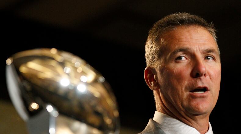 Ohio State head coach Urban Meyer speaks to the media at the Big Ten NCAA college football media days, Tuesday, July 26, 2016 in Chicago. (AP Photo/Tae-Gyun Kim)