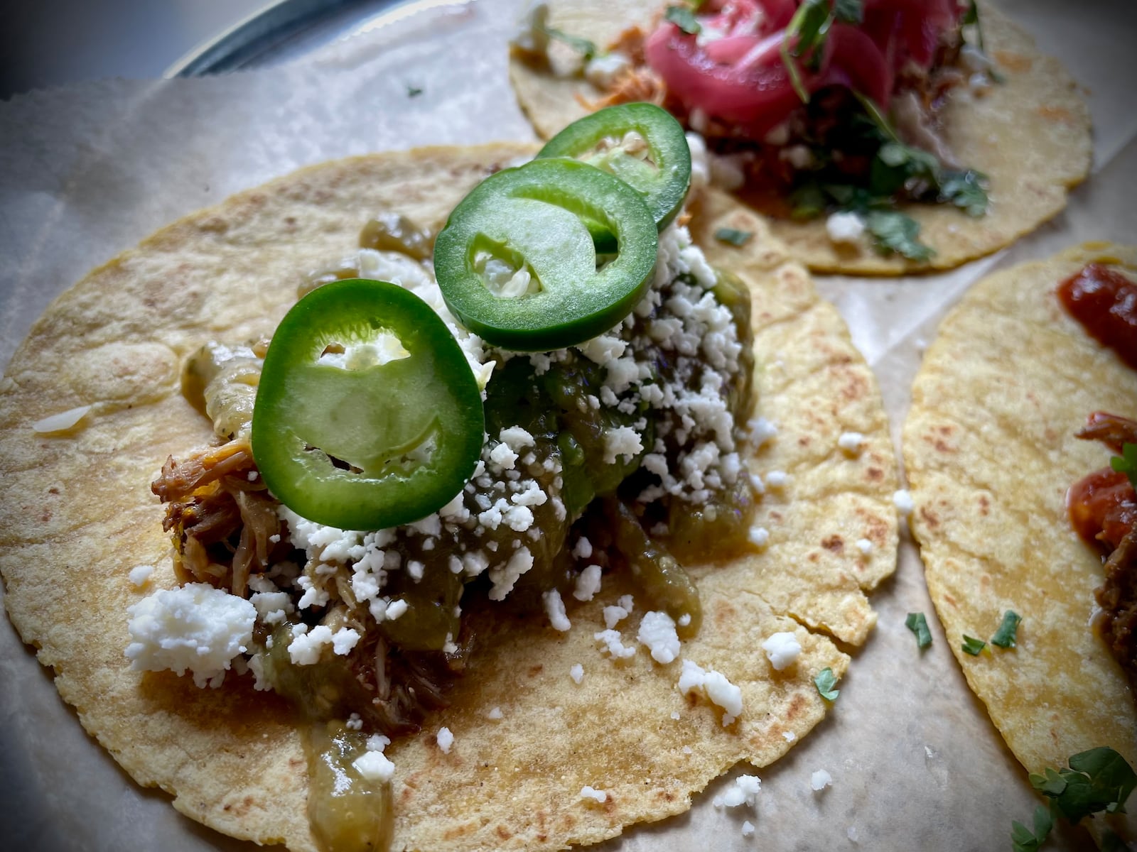 Lucho, a new fast-casual mezcal and espresso bar with tacos, burritos and more, is open in the former space of Gather at the Dayton Arcade. NATALIE JONES/STAFF