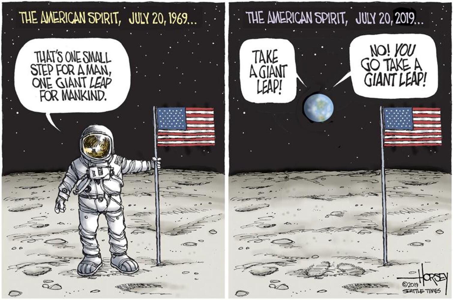 Week in cartoons: 50th anniversary of the moon landing and more