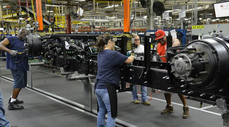 A Navistar production line in Springfield. Bill Lackey/Staff