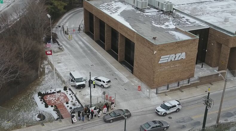 RTA bus barn picket line