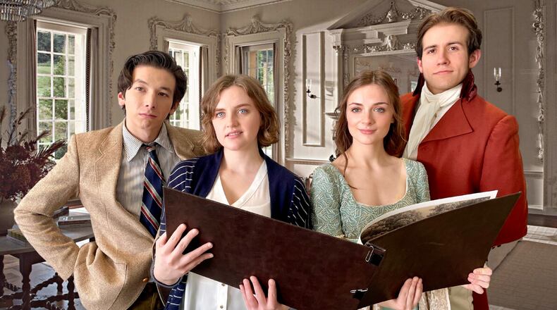 Left to right; Richard Yannotti, Danielle Nissen, Julie Murphy and Kyle Channell in Wright State University's production of "Arcadia." PHOTO BY WRIGHT STATE THEATRE