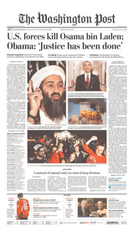 Newspapers report Osama bin Laden's death