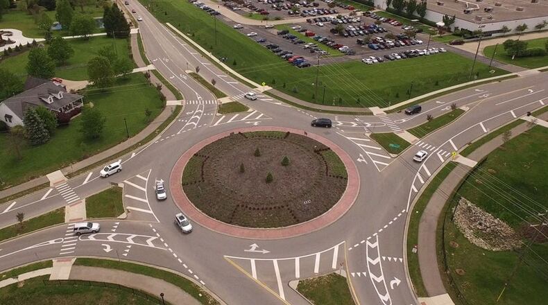 The intersection of Cincinnati-Dayton and Kyles Station roads in Liberty Twp. in Butler County was changed to a roundabout.