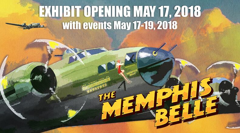 The B-17F Memphis Belle will be placed on permanent public display at the National Museum of the U.S. Air force on May 17 with celebratory events on May 17-19, 2018. (U.S. Air Force graphic)