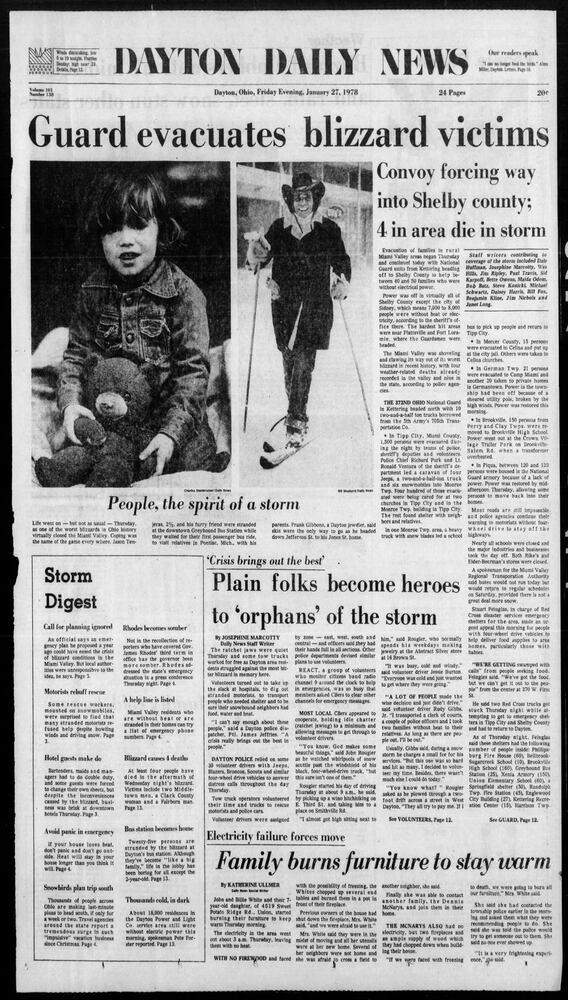 Winter Blizzard of 1978 Dayton
