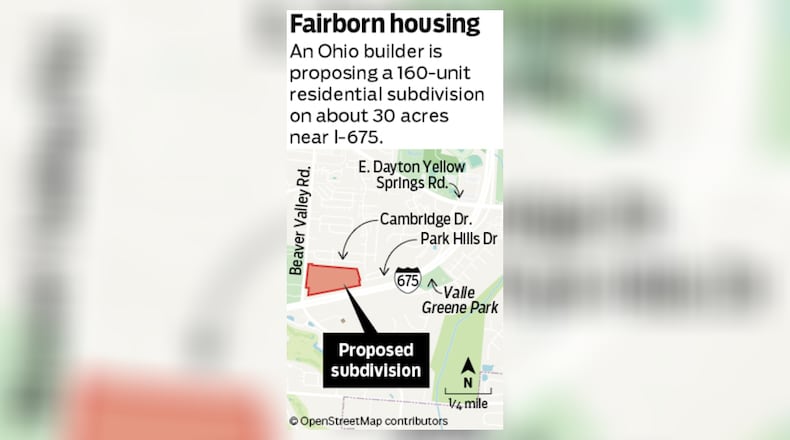 An Ohio developer seeking to expand its reach in the Dayton market wants to build 160 apartments on about vacant 30 acres near Beaver Valley Road and Interstate 675 in Fairborn. STAFF