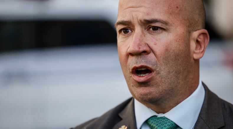 Dayton police Lt. Jason Hall identified 65-year-old John Canfalone as the man whose remains were found last week under suspicious circumstances in his Blanche Street home. His death is under investigation as a homicide, Hall said during a Tuesday afternoon, Oct. 19, 2021, media briefing. JIM NOELKER/STAFF