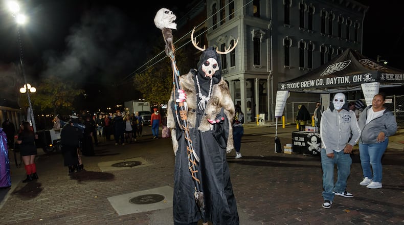 The 38th annual Hauntfest happened in The Oregon District on Saturday, Oct. 26, 2024. Hosted by the Oregon District Business Association, this annual event is their largest fundraiser to cover improvements in the District throughout the year. Featured in this gallery is the Dayton-based spooky intergalactic indie surf rock band Turboslacker. TOM GILLIAM / CONTRIBUTING PHOTOGRAPHER
