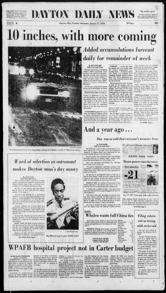 Winter Blizzard of 1978 Dayton