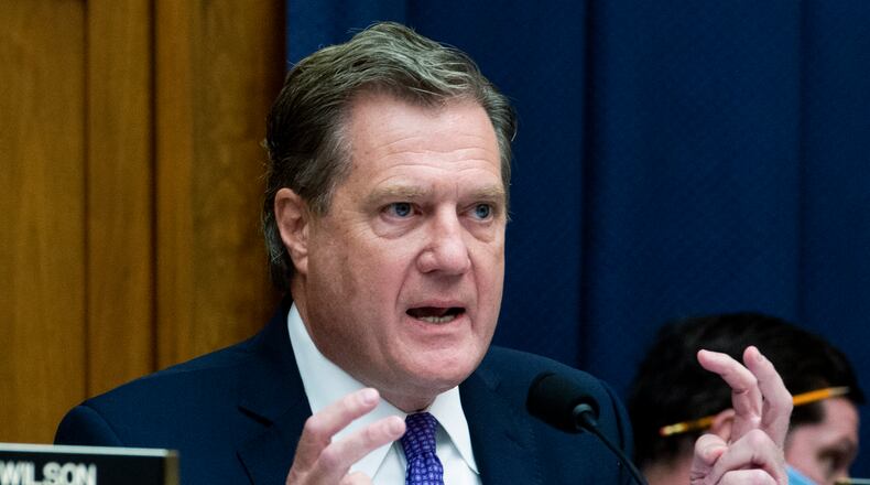 FILE - Rep. Mike Turner,R-Dayton, speaks during a House Armed Services Committee hearing on Sept. 29, 2021, on Capitol Hill in Washington. (Rod Lamkey/Pool via AP, File)