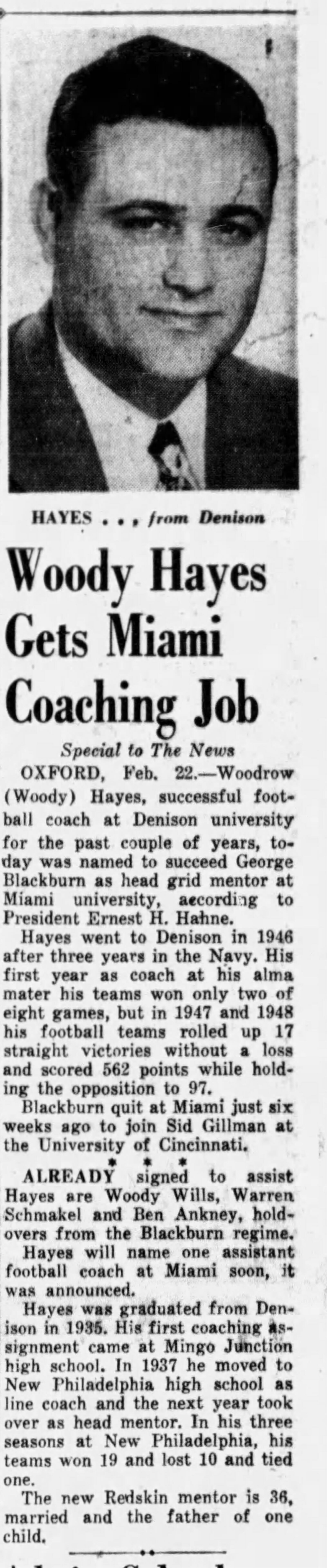 Dayton Daily News front page of Feb. 22, 1949.