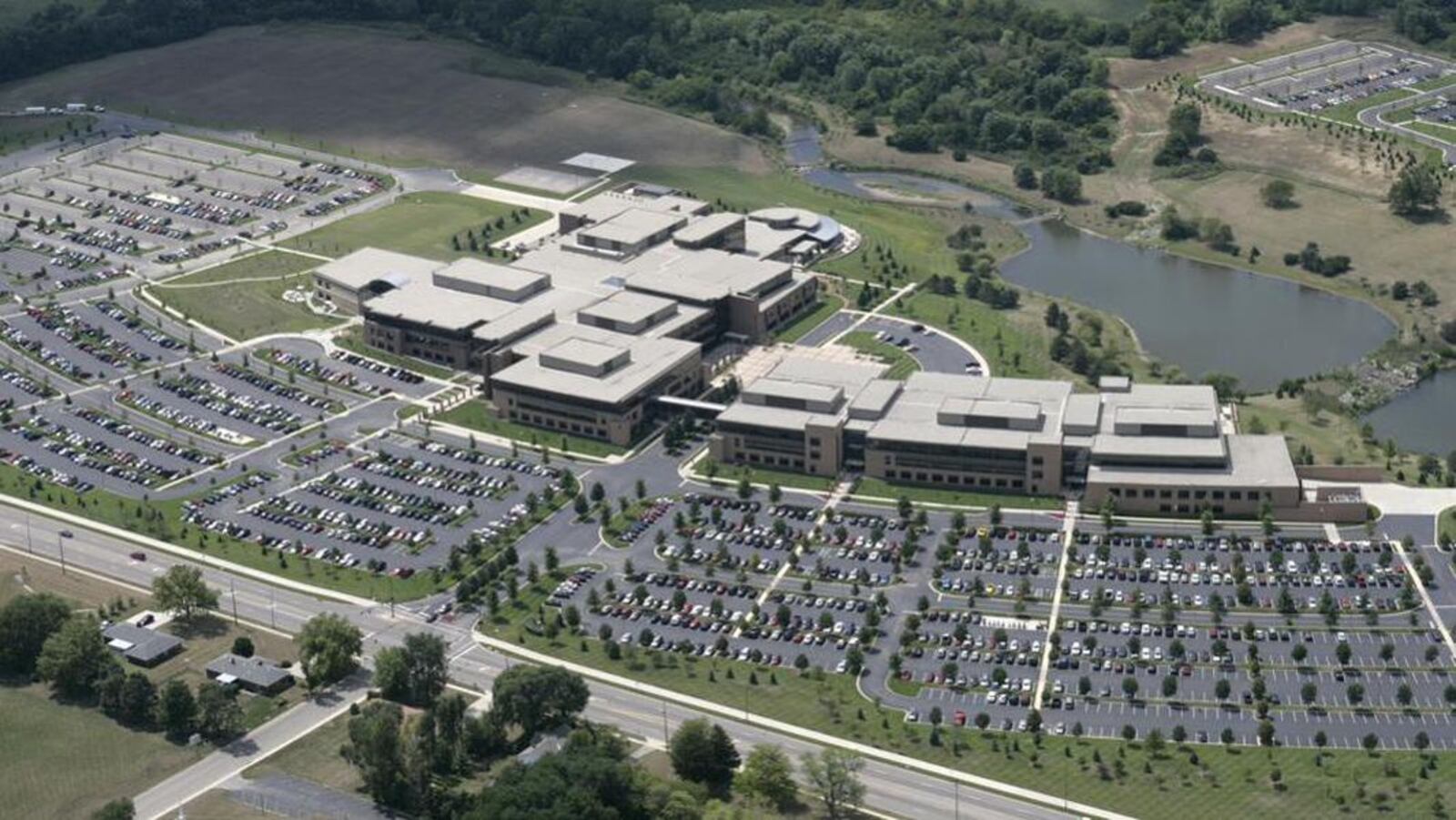 An aerial view of the Reynolds and Reynolds campus at Miami Valley Research Park. FILE