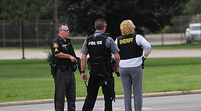 FILE: Multiple law enforcement agencies responded to Wright-Patterson Air Force Base on Thursday, Aug. 2, after a reported active shooter situation that was later determined to be not credible. MARSHALL GORBY / STAFF