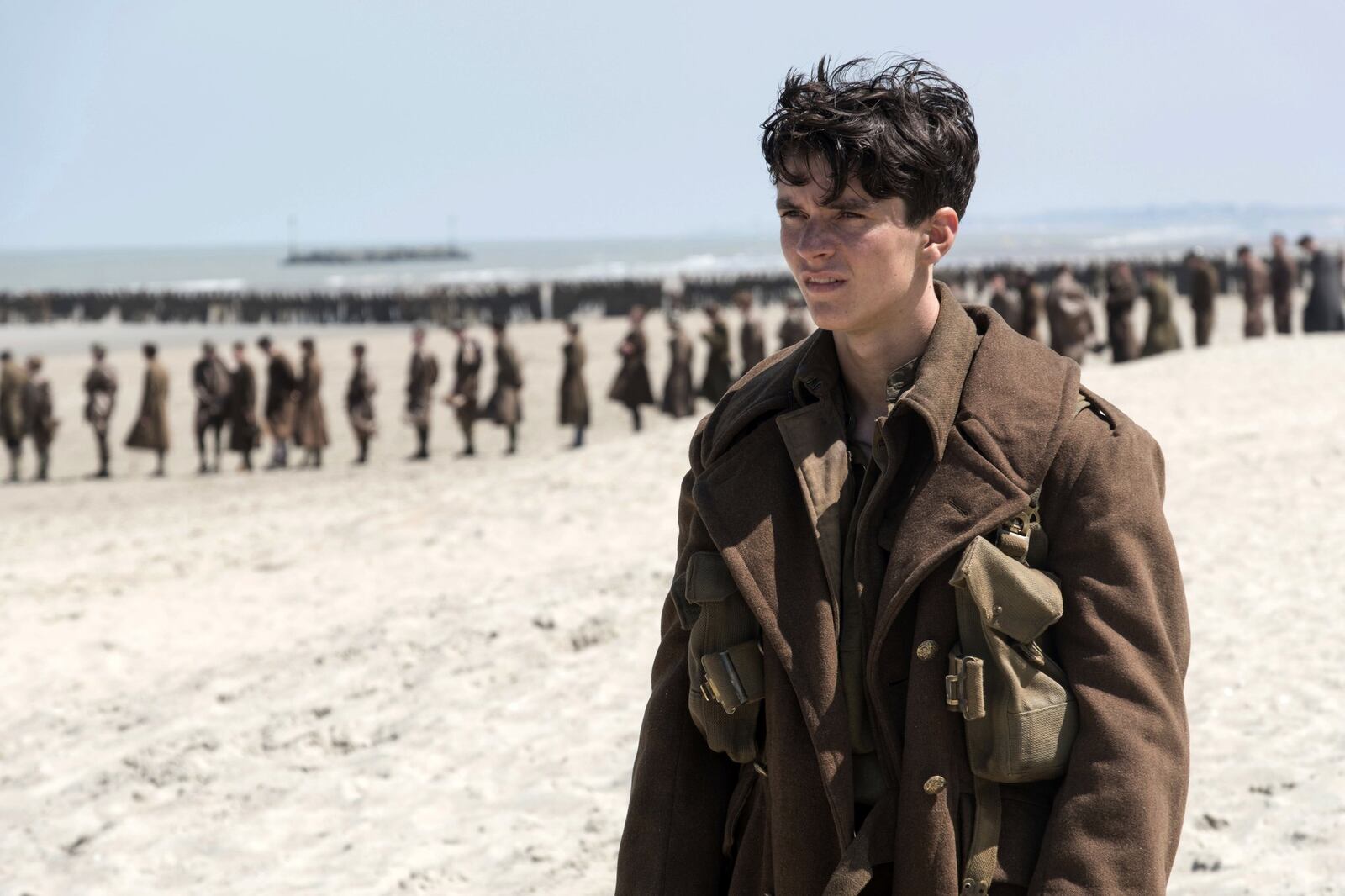 This image released by Warner Bros. Pictures shows Fionn Whitehead in a scene from “Dunkirk.” (Melissa Sue Gordon/Warner Bros. Pictures via AP)