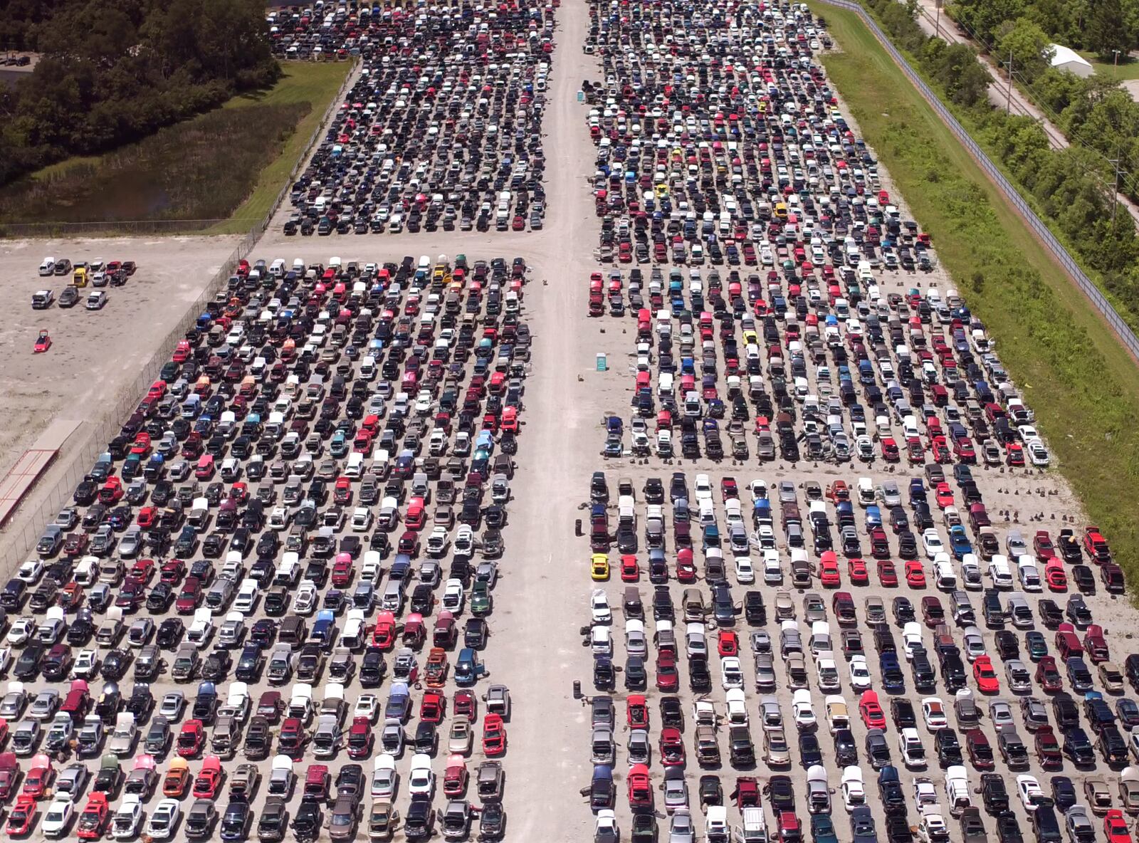 Aerial view of LKQ Pick-your-part lot in Dayton.  More than 10 million vehicles are recycled each year in the U.S.   TY GREENLEES / STAFF